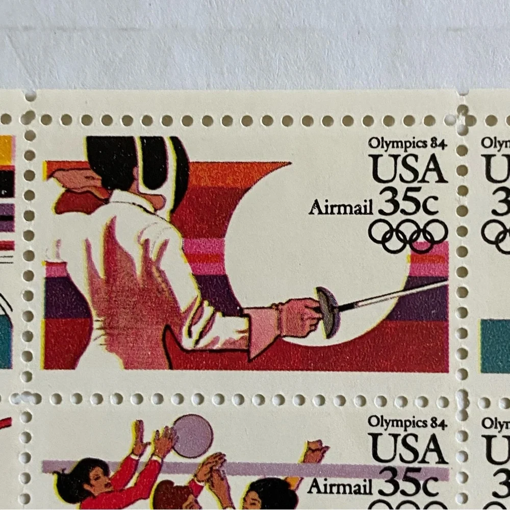 Olympic Stamps Scott C109-112 1984 SUMMER Full Sheet US 35¢ Airmail Stamps MNH
